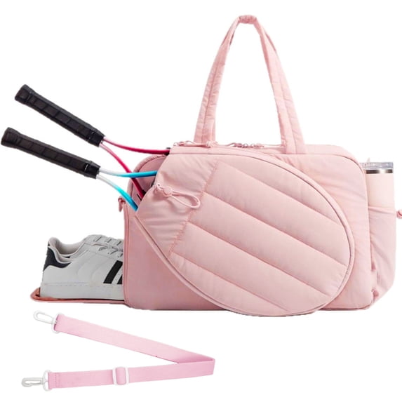 Women’s Tennis Tote Bag – 3-in-1 Crossbody Tennis Bag for 2 Rackets w/ Shoe Compartment & Wet Bag, Gym & Pickleball
