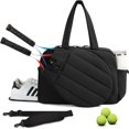 thumbnail image 1 of Women’s Tennis Tote Bag – 3-in-1 Crossbody Tennis Bag for 2 Rackets w/ Shoe Compartment & Wet Bag, Gym & Pickleball, 1 of 9