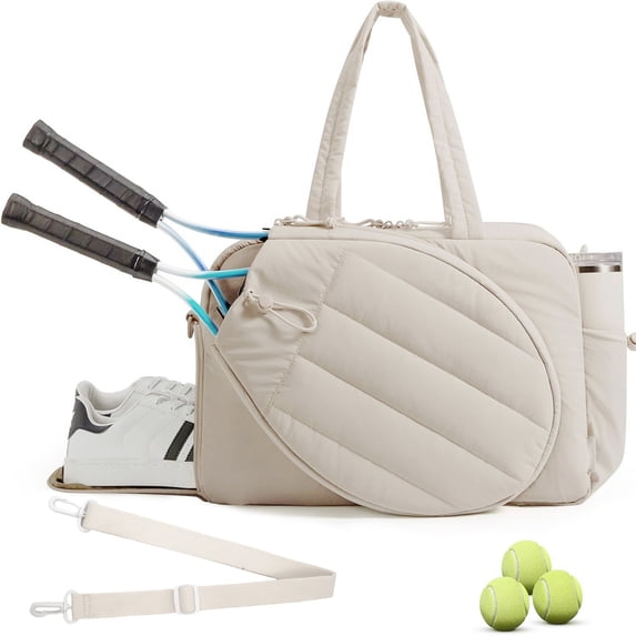 Women’s Tennis Tote Bag – 3-in-1 Crossbody Tennis Bag for 2 Rackets w/ Shoe Compartment & Wet Bag, Gym & Pickleball