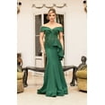 thumbnail image 1 of Women's Terani Couture 1911m9339 Long Stretch Bodycony Bodycon Mother Of Groom Dress | V-neck Mermaid evening elegant Gown Emerald Green 14, 1 of 1