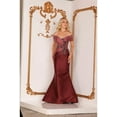 thumbnail image 1 of Women's Terani Couture 2011M2159 Elegant Two-Tone Mikado Off-Shoulder Mother of the Bride Dress Mauve Wine Burgundy 22, 1 of 1