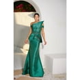 thumbnail image 1 of Women's Terani Couture 232E1241 Strapless Mermaid Prom 2026 Dress with Overskirt Emerald Green 8, 1 of 1