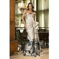 thumbnail image 1 of Women's Terani Couture 241e2494 Jacquard Strapless Straight Long Trumpet Dress Silver Black 18, 1 of 1