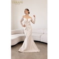 thumbnail image 1 of Women's Terani Couture 241m2734 Long Sleeves Trumpet Off Shoulder Column evening elegant Dress Champagne Goldish Beige20 Champagne Goldish Beige Nude, 1 of 1