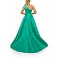 thumbnail image 1 of Women's Terani Couture 242e3110 Stretch Bodycon Mikado Asymmetric Long Ballgown Dress Emerald Green 18, 1 of 1