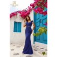 thumbnail image 1 of Women's Terani Couture 251M4440 Beaded Applique Peplum Long Formal evening elegant Gown Blueberry 6, 1 of 1