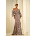 thumbnail image 1 of Women's Terani Couture 251m4414 Off The-shoulder Puff Sleeves Sheath Dress Mauve 6, 1 of 1