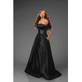 thumbnail image 1 of Women's Terani Couture 251m4441 Pleated Beaded Long Evening Elegant Gown Black Size 2, 1 of 1