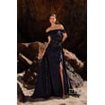 thumbnail image 1 of Women's Terani Couture 252m5317 Elegant Fitted Bodycon Long evening elegant Gown Navy Blue 14, 1 of 1