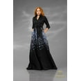 thumbnail image 1 of Women's Terani Couture 252m5503 Elegant Floral Long Formal Mother Of The Bride Black Blue 12, 1 of 1