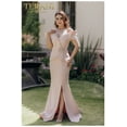 thumbnail image 1 of Women's Terani Couture 3d Flower Mermaid Off Shoulder Satin Long Dress 232m1560 Blush Pink 10, 1 of 1