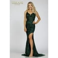 thumbnail image 1 of Women's Terani Couture High Slit Long evening elegant Gown With Spaghetti Straps 231e0516 Emerald Green 16, 1 of 1