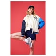 thumbnail image 1 of Women's Terez Cream New York Yankees Color-Block Full-Zip Hoodie Bomber Jacket, 1 of 5