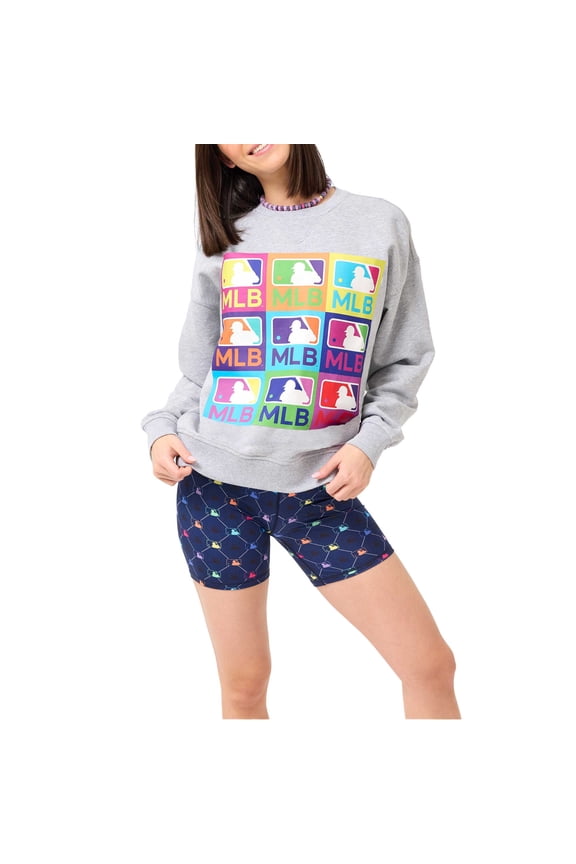 Women's Terez Gray MLB Classic Oversized Pullover Sweatshirt