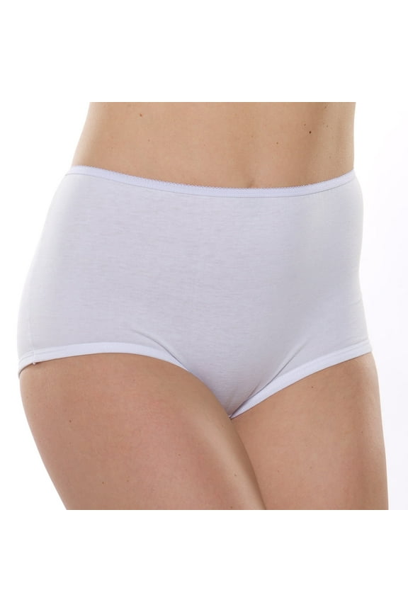 100% Cotton Cuff Leg Panty, Three Pack in White Size 8 (Style 118)