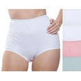 thumbnail image 1 of Women's Teri Full Coverage, Elastic Leg, Cotton Brief, Assorted Pastel 4 Pack Style 122, 1 of 6