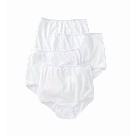 Women's Teri 122 Cotton Full Cut Brief Panties - 4 Pack (White 15)