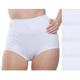 thumbnail image 1 of Women's Teri Full Coverage, Elastic Leg, Cotton Brief, White 4 Pack Style 122, 1 of 3