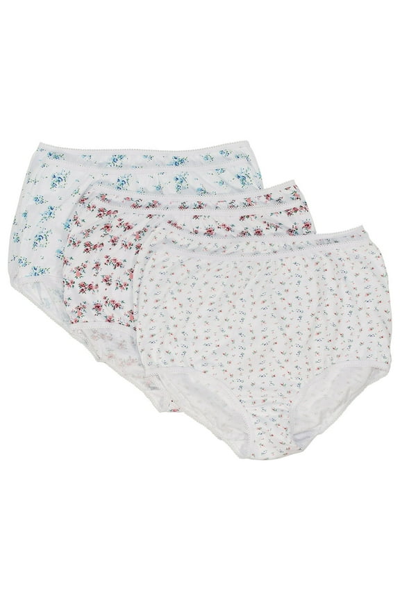 100% Printed Cotton Full Coverage Panty, 6-Pack, by Teri Lingerie