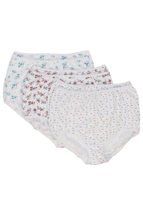 100% Printed Cotton Full Coverage Panty, 6-Pack, by Teri Lingerie