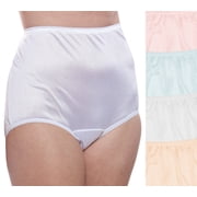 Nylon Brief Panty Style 331/Plain Jane 4 Pack in Assorted Pastels Size 7