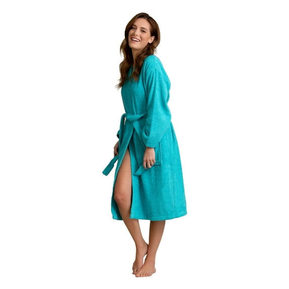 Women's Terry Cotton Kimono Bathrobe - Thick, Absorbent