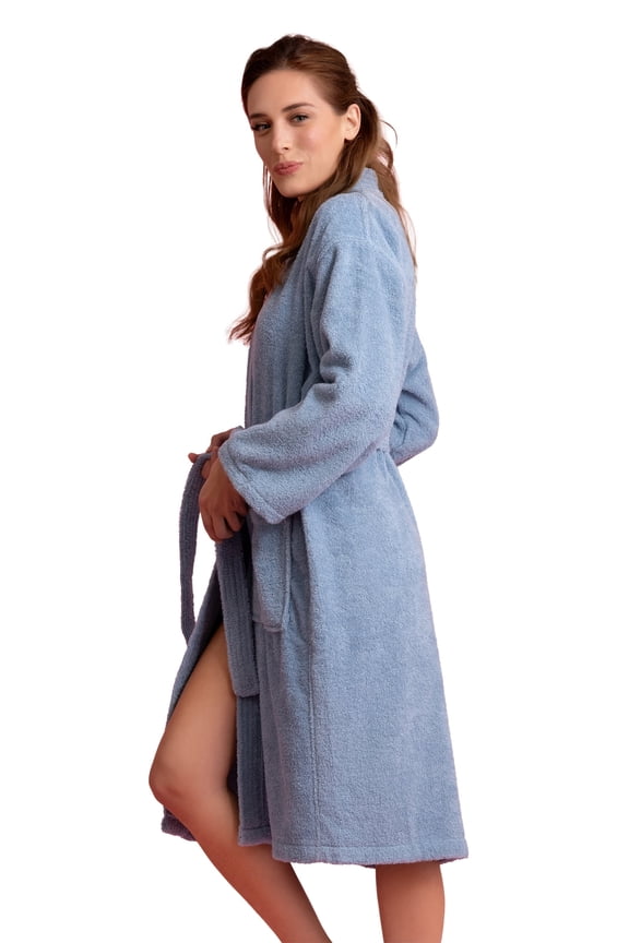 Women's Terry Cotton Kimono Bathrobe - Thick, Absorbent