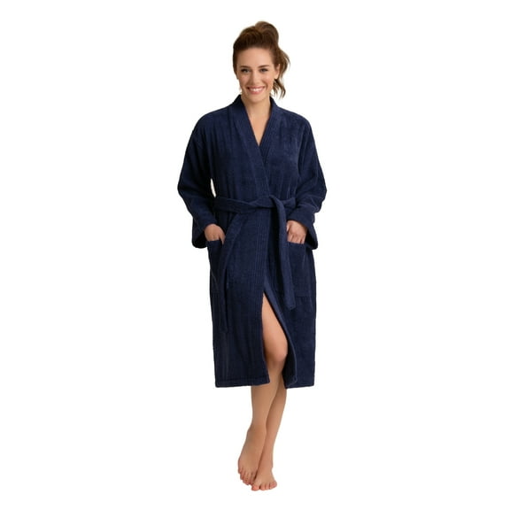 Women's Terry Cotton Kimono Bathrobe - Thick, Absorbent