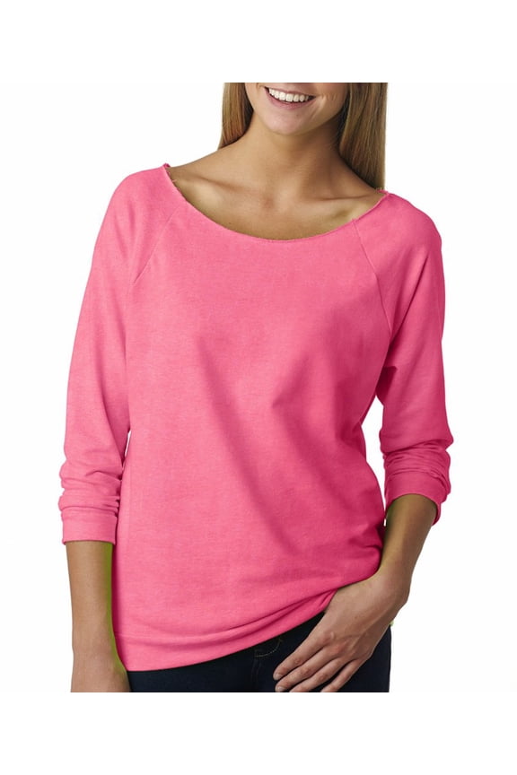 Women's Terry Raw-Edge 3/4-Sleeve Sweatshirt