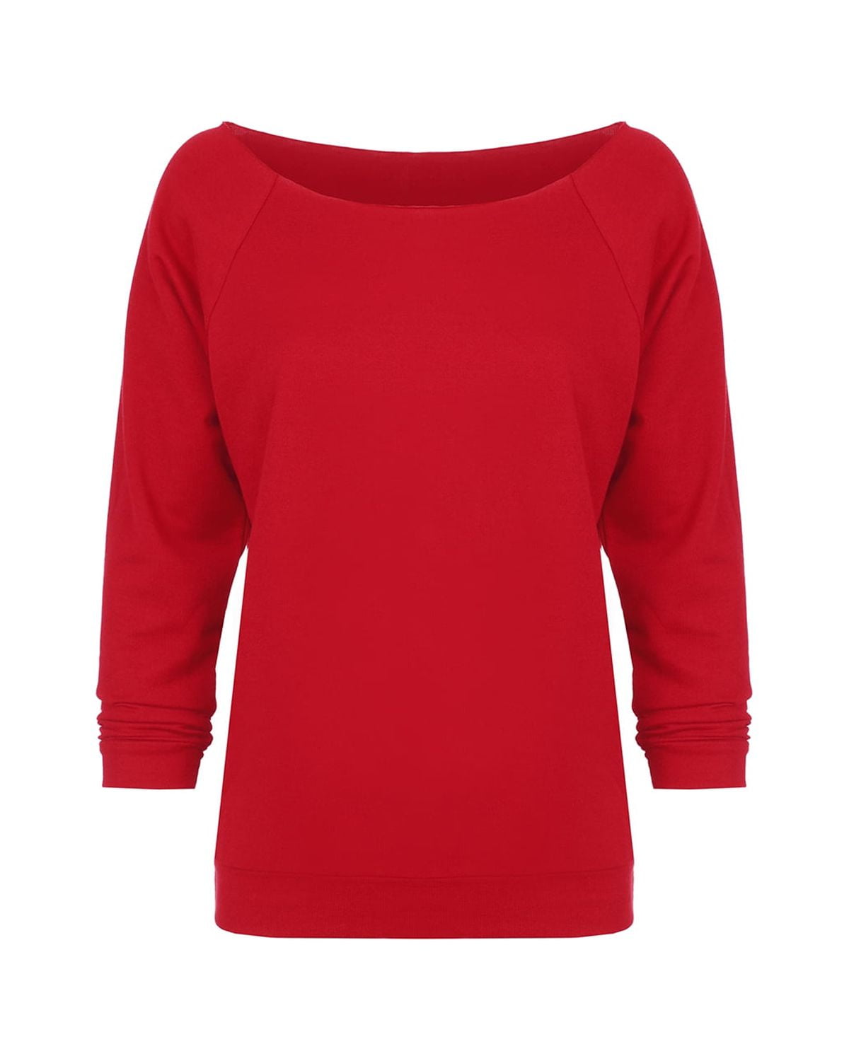 Women's Terry Raw-Edge 3/4-Sleeve Sweatshirt