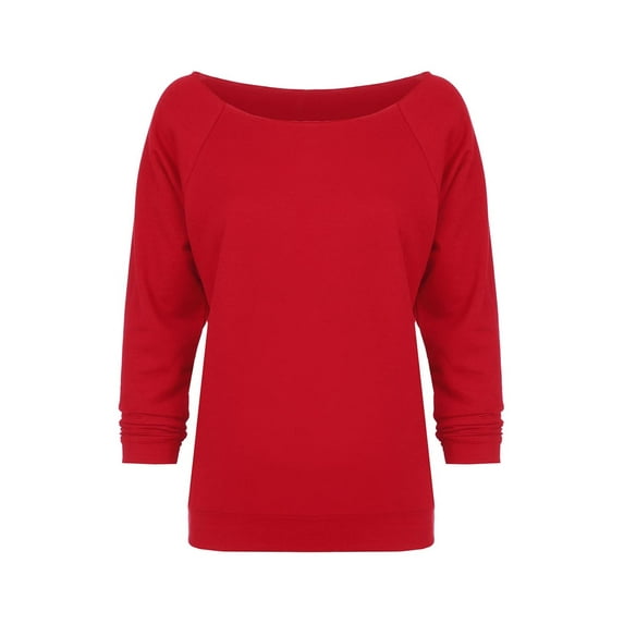 Women's Terry Raw-Edge 3/4-Sleeve Sweatshirt