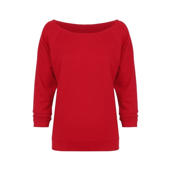 Women's Terry Raw-Edge 3/4-Sleeve Sweatshirt