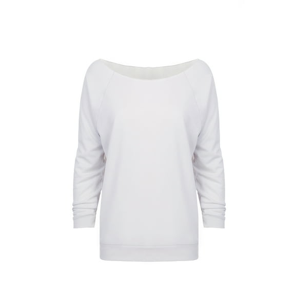 Women's Terry Raw-Edge 3/4-Sleeve Sweatshirt