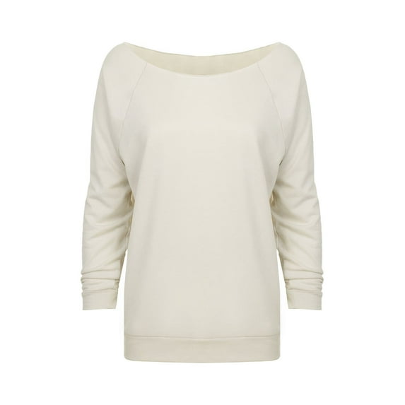 Women's Terry Raw-Edge 3/4-Sleeve Sweatshirt