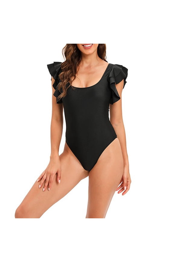 Women's Tether Halterneck Cut Out Bikini Sexy Split Swimsuit