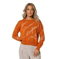 thumbnail image 1 of Women's Texas Orange Texas Longhorns Love Note Embroidered Pullover Sweater, 1 of 4