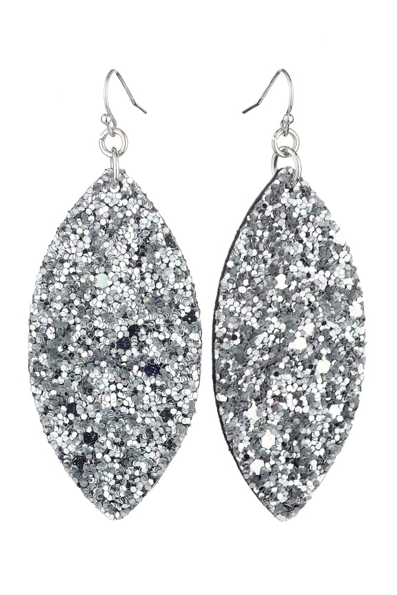 Women's Textured Almond Shape Dangle Pierced Earrings, Silver-Tone