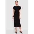 thumbnail image 1 of Women's Textured Knit Asymmetrical Bow Side Midi Dress, 1 of 3