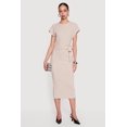 thumbnail image 1 of Women's Textured Knit Asymmetrical Bow Side Midi Dress, 1 of 3