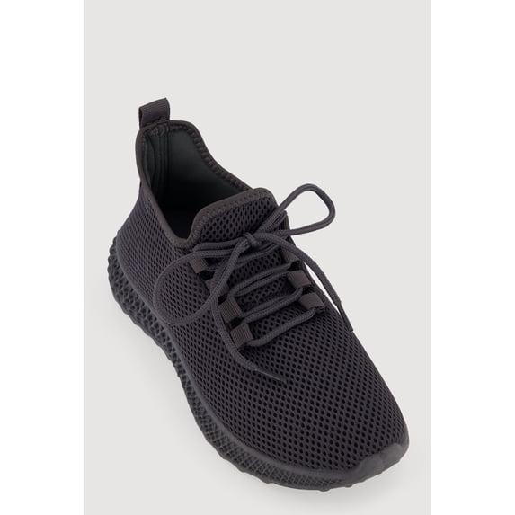 Women's Textured Knit Lace Up Low Top Sneakers
