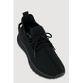 thumbnail image 1 of Women's Textured Knit Lace Up Slip On Round Toe Sneakers, 1 of 3