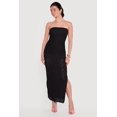 thumbnail image 1 of Women's Textured Knit Side Slit Tube Maxi Dress, 1 of 3
