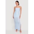 thumbnail image 1 of Women's Textured Knit Side Slit Tube Maxi Dress, 1 of 3