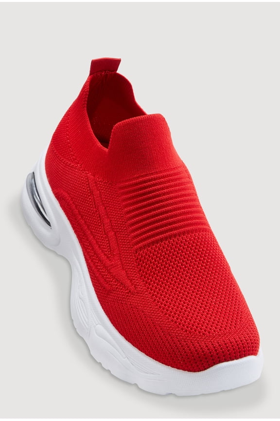 Women's Textured Knit Slip On Platform Sneakers