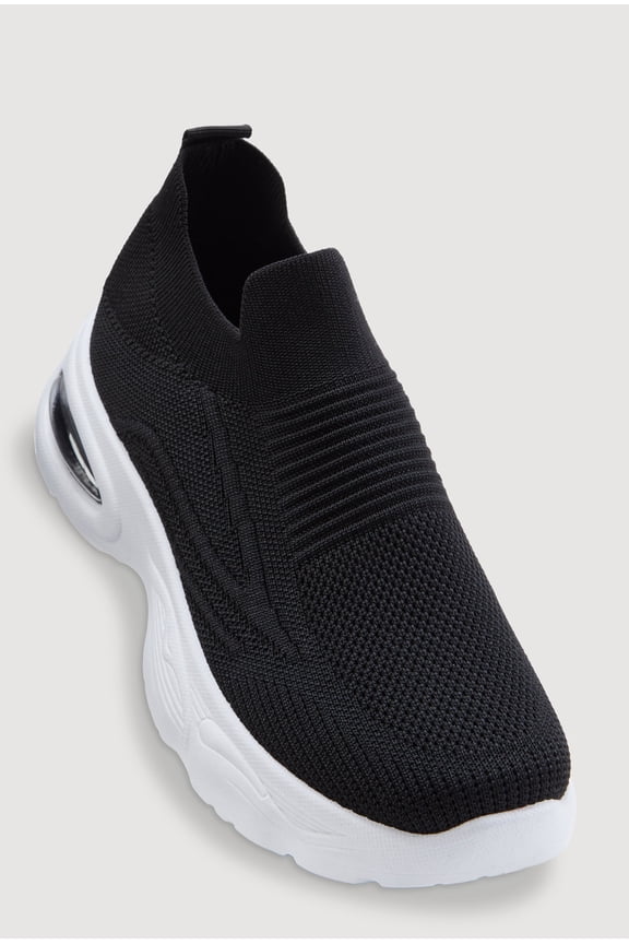 Women's Textured Knit Slip On Platform Sneakers