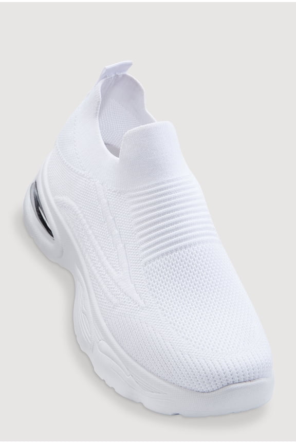 Women's Textured Knit Slip On Platform Sneakers