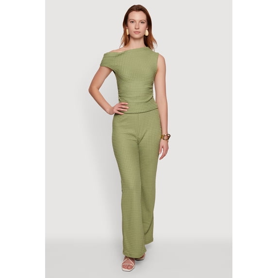Women's Textured Knit Straight Leg Pants