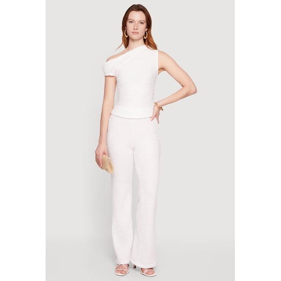 Women's Textured Knit Straight Leg Pants