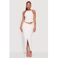 thumbnail image 1 of Women's Textured Knit Twist Front Asymmetrical Slit Skirt, 1 of 4