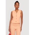 thumbnail image 1 of Women's Textured Knit V Neck Button Front Vest, 1 of 4